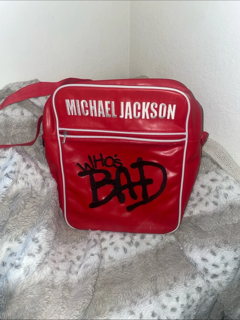 Red 'Who's Bad' Crossbody Bag